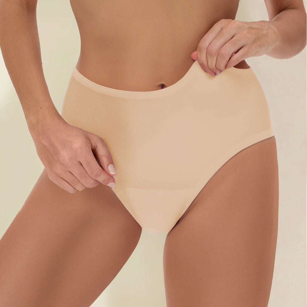 NOVIDADE: Cuecas Sem Costuras de Cintura Subida à Prova de Fugas (Packs de Absorção Forte)